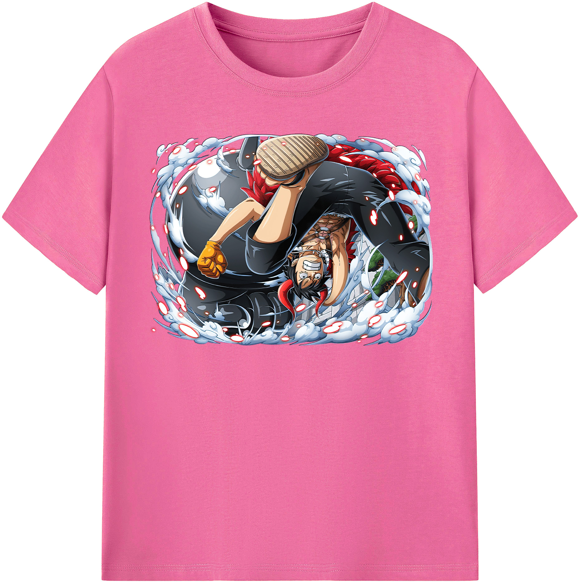 ワンピース モンキー・D・ルフィ ONE PIECE Monkey D. Luffy レディースカジュアルプリントTシャツ（綿100％）